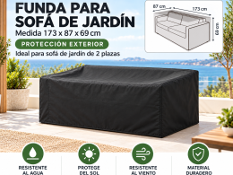 Funda Sofá de jardín 2-3 plazas 173x87x69cm