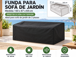 Funda Sofá de jardín 2 plazas 160x87x69 cm