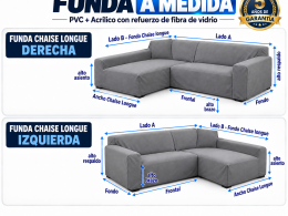 Funda para Sofá de exterior tipo «Chaise Longue» a medida (ambos lados)