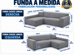 Funda para Sofá de exterior tipo «Chaise Longue» a medida (ambos lados)