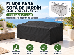 Funda Sofá de jardín 2 plazas 160x94x69 cm