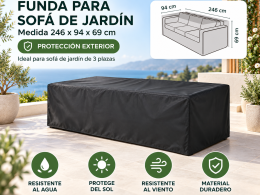 Funda Sofá de jardín 3 plazas 246x94x69cm